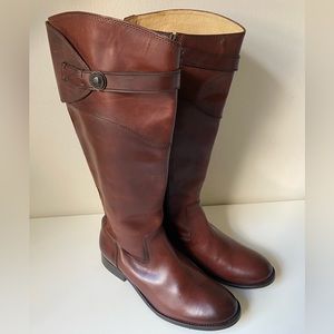 Women’s Frye Leather Knee High Button Accent Riding Boots Size 8 Wide